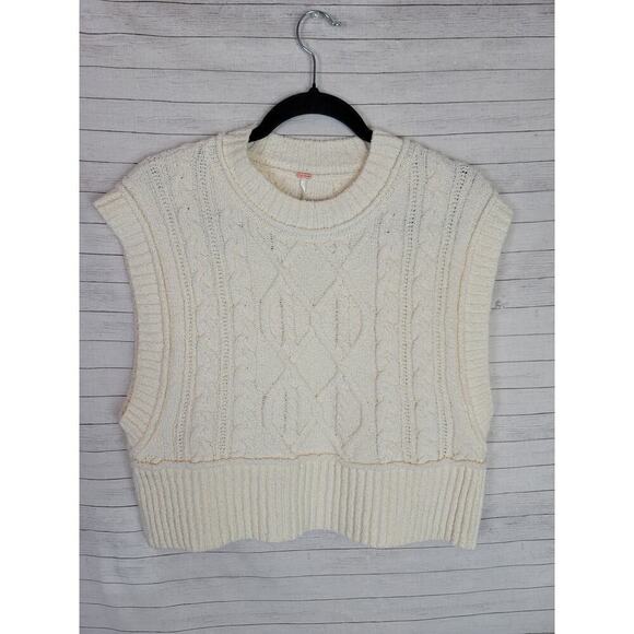 FREE PEOPLE Rowan Sweater Vest in Ivory, sz XL - Picture 8 of 16